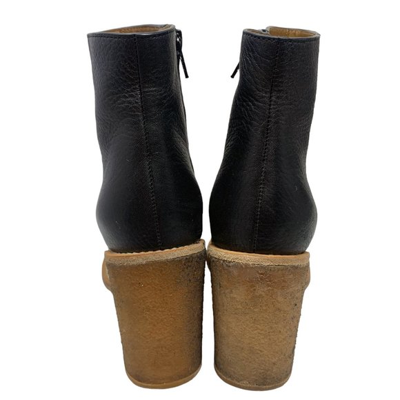 See By Chloé‎ Keira Leather Crepe Block Heel Zip Booties - Picture 9 of 13